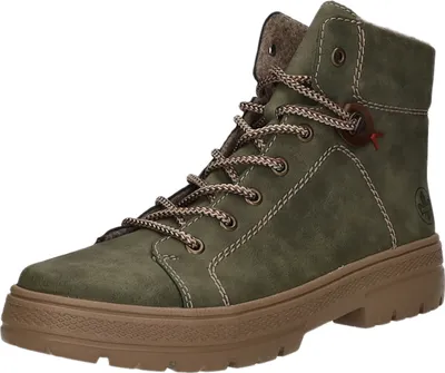 A single green boot is shown against a white background.