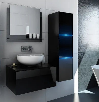 Produktbild von Meublorama FH-L60-1-8-HG-B-1+2-KLIPEX-RGB-*5C/34KG, Schwarz, 2 Tür(en), 420 mm, 600 mm, 320 mm, 34 kg