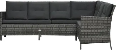 Obrázek produktu pro vidaXL 3dílná zahradní lounge souprava s polštáři Poly Rattan Grey