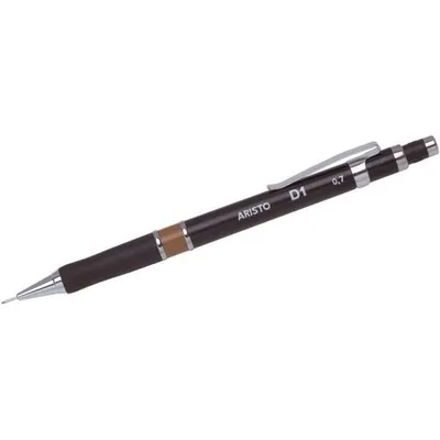 Produktbild von Aristo Feinminenstift D1 schwarz 0,7 mm mit Gummigriffzone und Metallclip