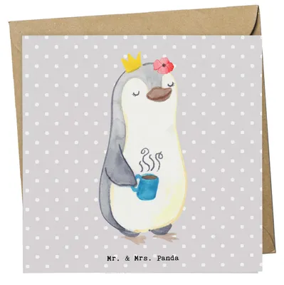 Produktbild von Mr. & Mrs. Panda Grußkarte Abteilungsleiterin Herz - Grau Pastell - Geschenk, Teamleiterin, anlasskarte, faltkarte, Montagmorgen, doppelkarte, Führungskraft, Morgens