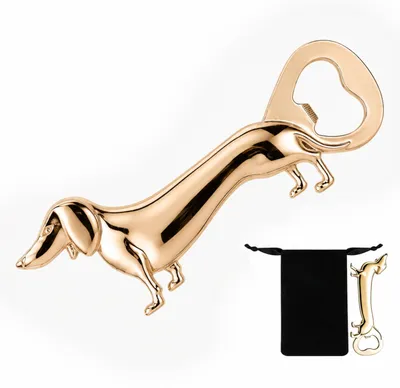 Goldener Teckel Flaschenöffner – Dackel Bieröffner Geschenk
