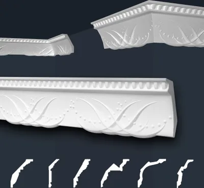 Produktbild von Marbet Deckenleisten weiß Sparpaket aus Styropor EPS - Stuckleisten gemustert, im traditionellen Design - (50 Meter B-46) Styroporleisten Zierprofile Stuck