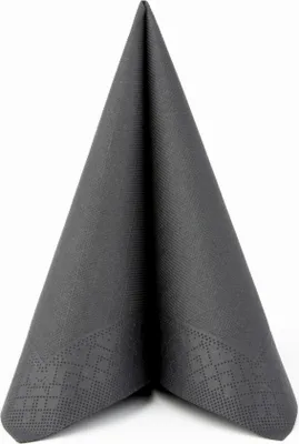 Produktbild von Sovie HORECA Serviette Schwarz aus Tissue Deluxe®, 4-lagig, 40 x 40 cm, 50 Stück