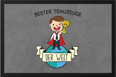 Produktbild von Bester Trauzeuge der Welt Fußmatte Trauzeugen Fragen Hochzeit JGA Standesamt Geschenk