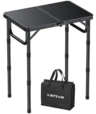 Obrázok produktu pre Skladací campingový stolík s 3 výškami, 58 x 40 cm, skladací konferenčný stolík na vnútorné aj vonkajšie použitie