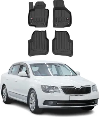Obrázok produktu pre 2008-2015 Škoda Superb podlahové rohože TPE čierne 4 ks