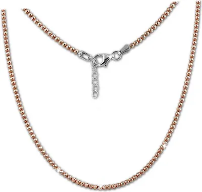 Produktbild von SilberDream Halskette 925 Silber vergoldet 47cm Kugeln silber rose D2SDK11045E