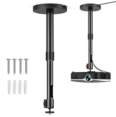 Produktbild von Beamerhalterung Beamerständer Deckenhalterung - 5 kg - 27,5 bis 38 cm - Schwarz - Für Decke und Wand