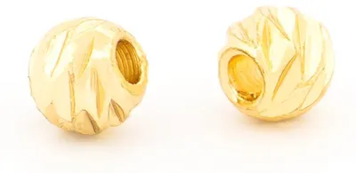Produktbild von Vintageparts Geriffelte Zwischenperle 4 mm aus Messing mit 18K Goldbeschichtung 4 Stück