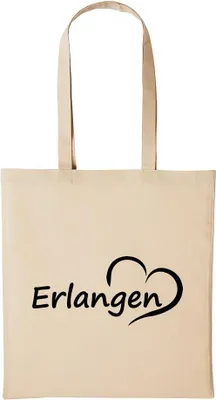 Produktbild von Huuraa Baumwollbeutel Erlangen Geschenk Einkaufstasche Natural 10 Liter Baumwolle Erlangen Accessoire