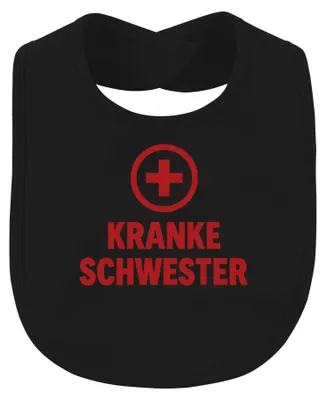 Image de Sœur malade, cadeau pour infirmière, humour, infirmière, bavoir pour bébé, noir