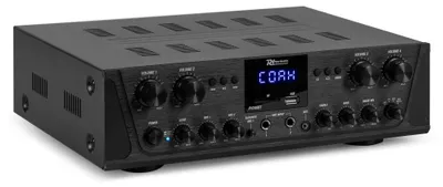 Imagen del producto de Sistema de sonido de 4 zonas, 400 vatios de potencia, montaje en techo, metal, color blanco