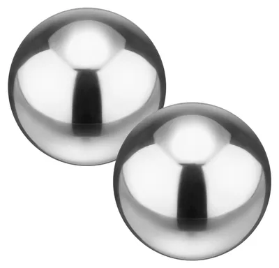 Image de Lot de 2 boules de jardin en acier inoxydable de 10 cm, avec une surface réfléchissante, pour la décoration extérieure