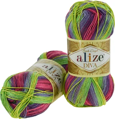 Produktbild von 100g Strickgarn ALIZE DIVA BATIK Farbverlauf Häkelgarn Wolle Stricken Häkeln