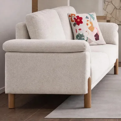 Produktbild von Modernes Wohnzimmer-Set mit zwei eleganten 3-Sitzer Sofas in Weiß