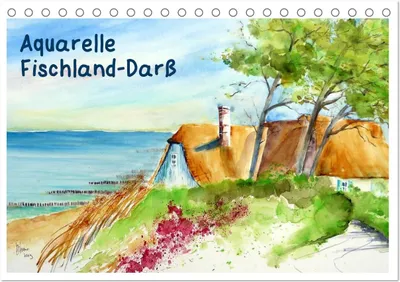 Produktbild von Aquarelle - Fischland-Darß (Tischkalender 2025 DIN A5 quer), CALVENDO Monatskalender