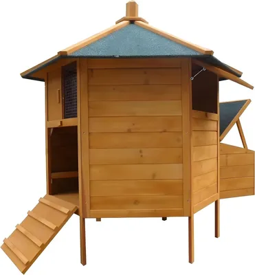 Productafbeelding van Kippenhok - Kippenren - Pluimveehok - Vogelnestkast - Kippenpaviljoen - Houten Constructie