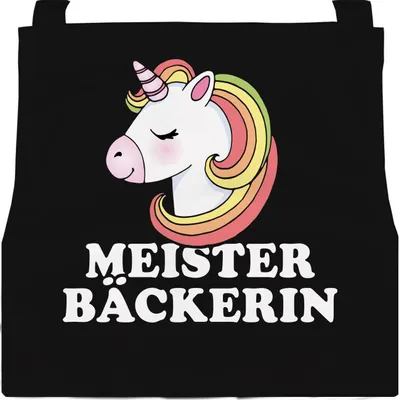 Produktbild von Kinderschürze Einhorn Meisterbäckerin Backschürze Geschenk für Mädchen MoonWorks® schwarz 6-10 Jahre
