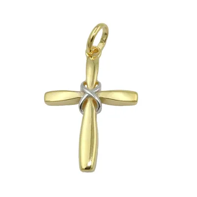 Produktbild von Anhänger 20x14mm Kreuz bicolor glänzend 9Kt GOLD