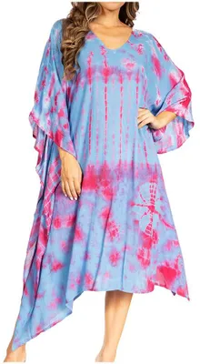 Produktbild von Sakkas 2025 - Clementine Damen Tie Dye Kaftan Kleid/Cover Up Strand Kaftan Boho