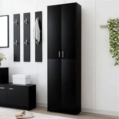 Produktbild von Szafa czarna 55x25x189 cm materiał drewnopochodny