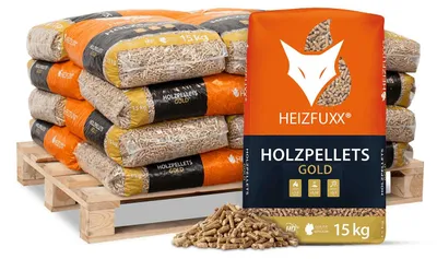 Produktbild von Heizfuxx Gold HD-Qualität ENplus A1 Holzpellets Nadelholz 15kg x 20 Sack 300kg Palette