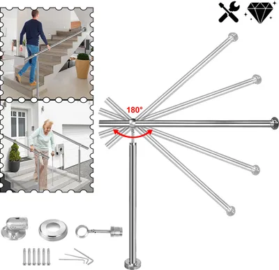 Obrázek produktu pro LZQ 80 cm zábradlí Vstupní zábradlí Schodišťové zábradlí z nerezové oceli pro zábradlí na stěnu Schodiště, venkovní a vnitřní