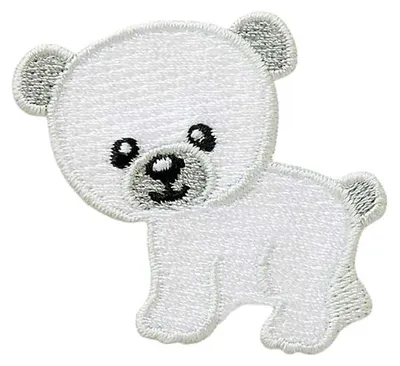 Produktbild von Eisbär Tier - Aufnäher, Bügelbild, Aufbügler, Applikationen, Patches, Flicken, Zum Aufbügeln, Größe: 4,8 x 4,5 cm