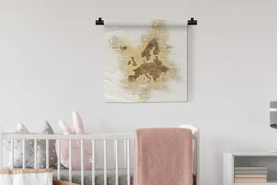 Produktbild von MuchoWow® Wandteppich Wandbehang Europa - Karten - Papier - Aquarell 60x60 cm Tapisserie Dekoration Wandtuch - Dekorationen - Wand Decke