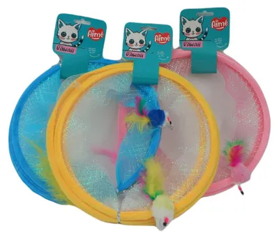 Immagine prodotto di Aimé – Giocattolo kawaii a forma di tunnel con piume – Ideale per gatti domestici – Stimola il movimento