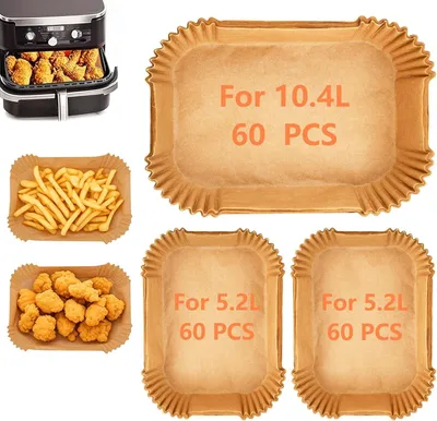 Produktbild von 180 Stück Backpapier für Heißluftfritteuse für Ninja AF500EU AF500EUCP, Cecotec 9000,5.2L/10.4 Airfryer Backpapier für Ninja Foodi AF500EU Airfryer