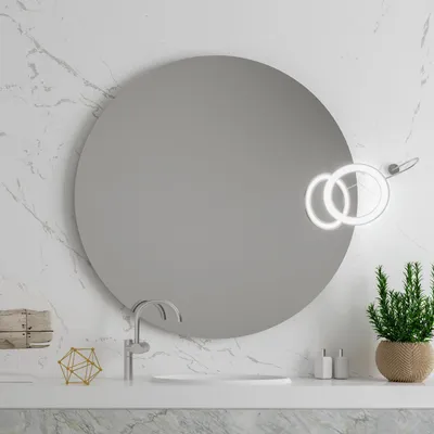 Produktbild von Hängespiegel Rund Wandmontage - Wandspiegel – Badspiegel Schminkspiegel – Ø90cm – Spiegel