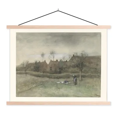 Produktbild von MuchoWow® Textilposter Bleekveld - Gemälde von Anton Mauve 40x30 cm mit holzfarbenen Rahmen - Bilder