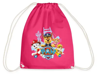 Produktbild von Spreadshirt Paw Patrol Logo Turnbeutel, One size, Fuchsia