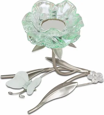 Produktbild von Teelichthalter Kerzenhalter Metall Glas Deko Windlicht Kerzenständer Leuchter