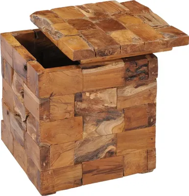 Produktbild von vidaXL Hocker mit Stauraum Massivholz Teak