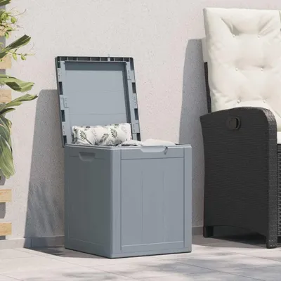 Produktbild von vidaXL Garten-Aufbewahrungsbox 90 L Grau PP-Holzoptik