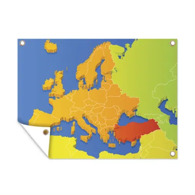Obrázek produktu pro MuchoWow® Zahradní plakáty - Mapa - Evropa - Barvy - 30x40 cm - Zahradní dekorace