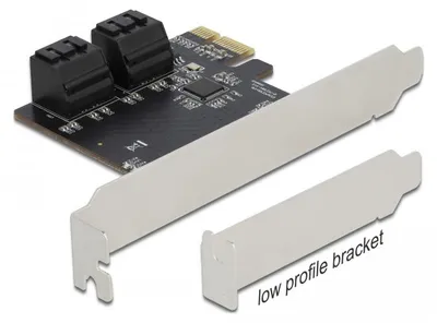Produktbild von DeLOCK 4 Port SATA PCI Express x1 Karte - Low Profile Formfaktor, PCIe, SATA, Niedriges Profil