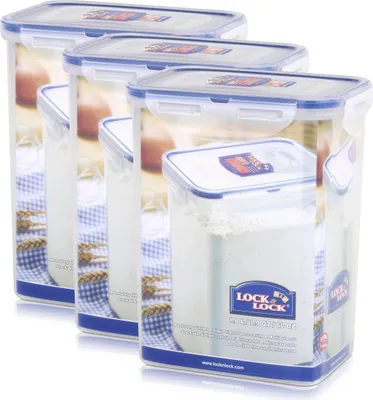 Produktbild von Lock&Lock HPL813 Vorratsdose 1,8L - Luft und Wasserdicht - rechteckig (3er Pack
