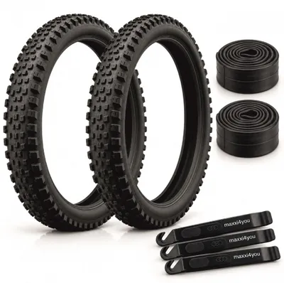 Produktbild von 2 x Schwalbe Nobby Nic Addix Performance E-50 Fahrradreifen 26 x 2,25 (57-559) Schwarz + 2 Schwalbe Schläuche SV13 inkl. Reifenheber