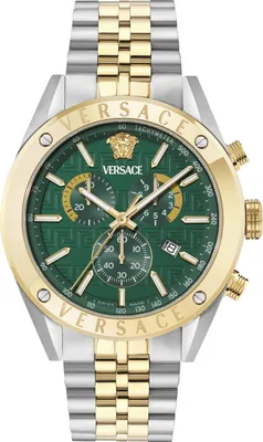 Produktbild von Versace VEKJA0625 Athletics Chrono gold silber grün Edelstahl Herren Uhr NEU