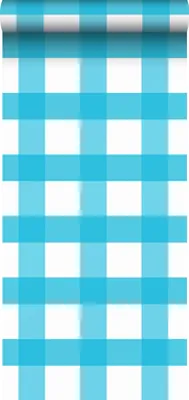 Produktbild von Sanders & Sanders Tapete Karomuster Türkis - 935250 - 53 cm x 10,05 m