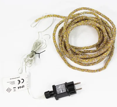 Produktbild von LED Lichterschlauch 5m Glitzer Gold warmweiß Lichterkette Leuchtseil