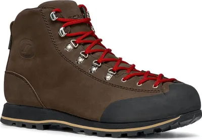 Braune Lifestyle-Schuhe für Damen von Scarpa mit roten Schnürsenkeln und robustem Gummiboden.