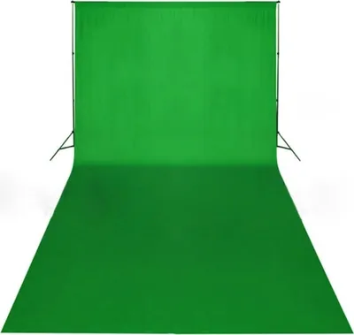 Obrázok produktu pre vidaXL Fotografické pozadie bez stojana Bavlna Zelená 600x300 Chroma-Key