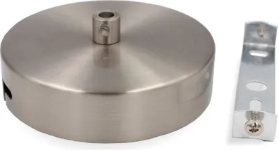 Produktbild von Metall Baldachin Standard mit Bajonett und Zugentlastung | Ø 100 mm | Höhe 25 mm | Nickel gebürstet