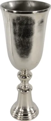 Produktbild von Deko Vase Trichtervase Brush Silber poliertes Aluminium vernickelt 20x52 cm