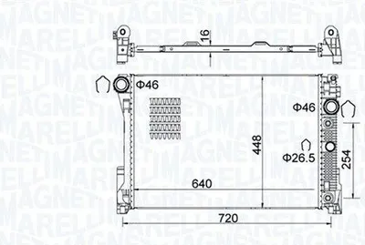 Immagine prodotto di MAGNETI MARELLI 350213163300 - Radiatore per auto, compatibile con: MERCEDES-BENZ Classe C Berlina (W204), Classe C Station Wagon (S204)